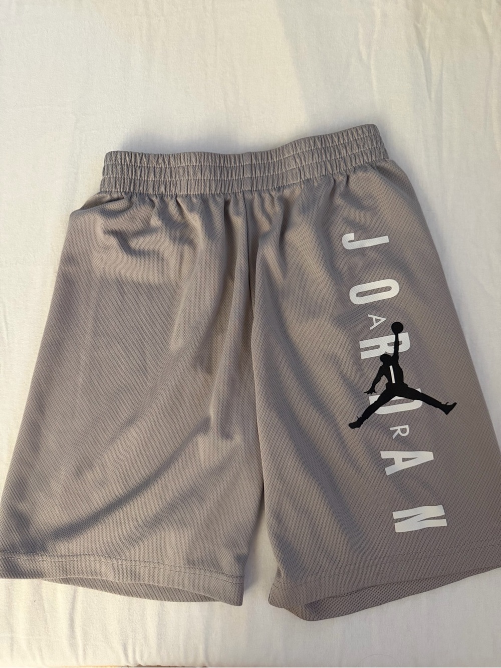 Jordan Boys Gray Athletic Jumpman Shorts with White Logo